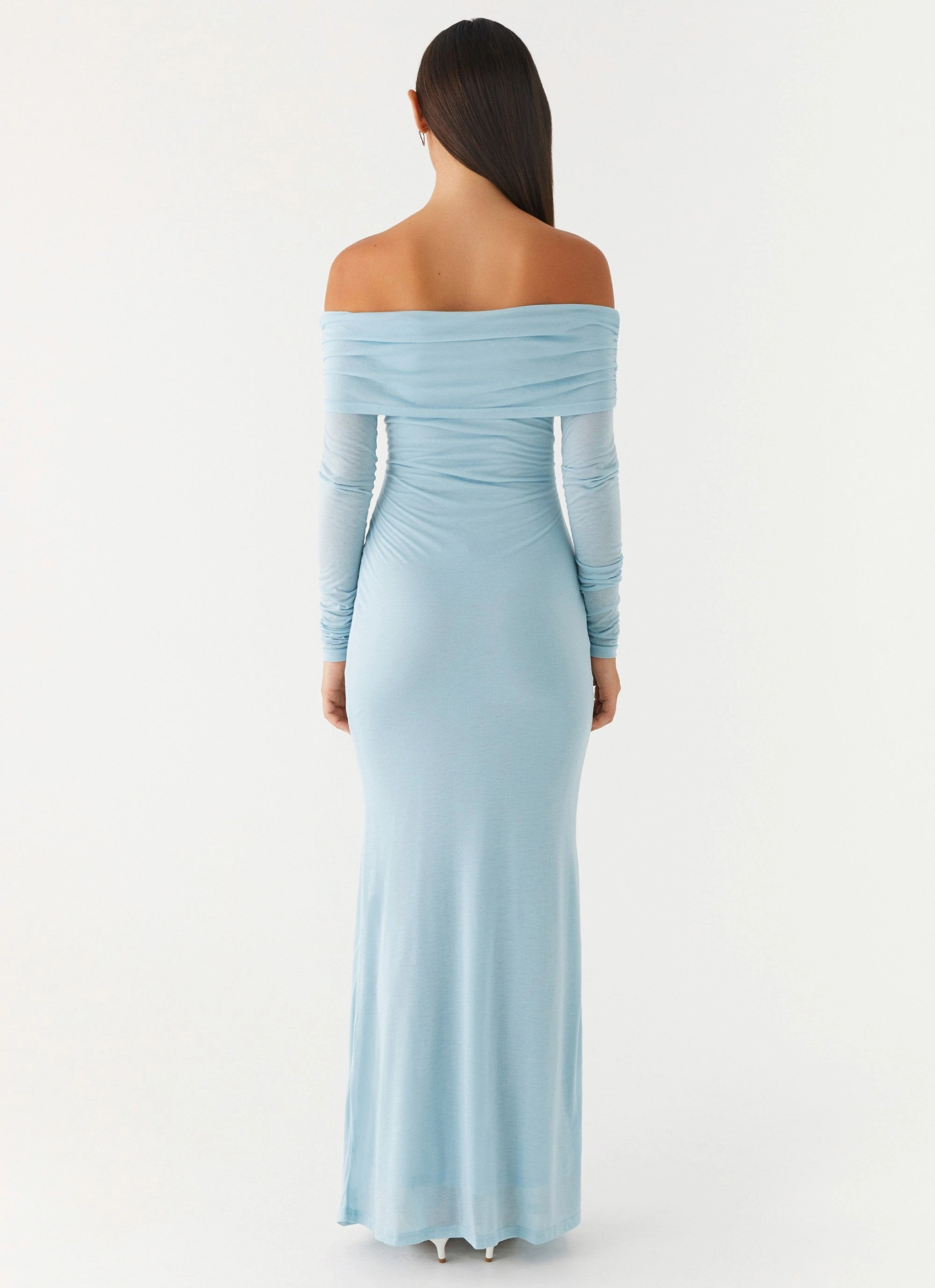 flowy style Timeless and Comfortable Cocoa Long Sleeve Maxi Dress - Blue