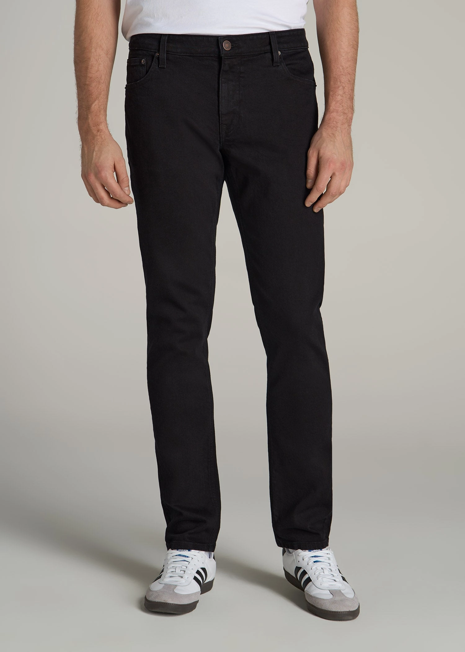 Nature Lover Party Look Americana Collection Carman Tapered Fit Jeans For Tall Men in Lark Black