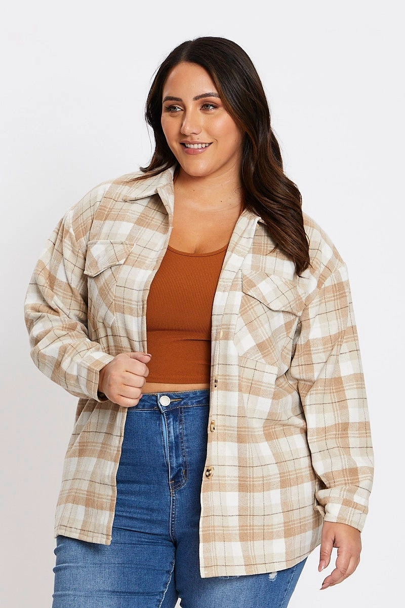 Check Shirt Long Sleeve High Street Fashion