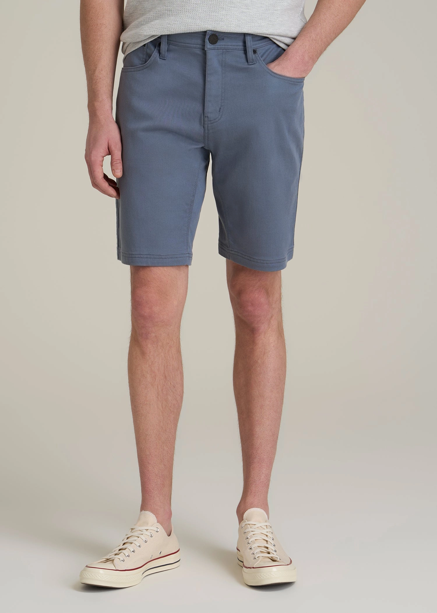 Everyday Comfort 5 Pocket Short for Tall Men in Blue Slate Casual Layers