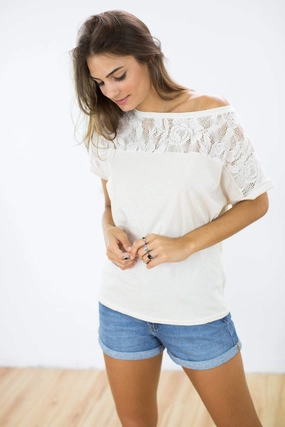 Cutiepie Cream Lace Organic Cotton Blend