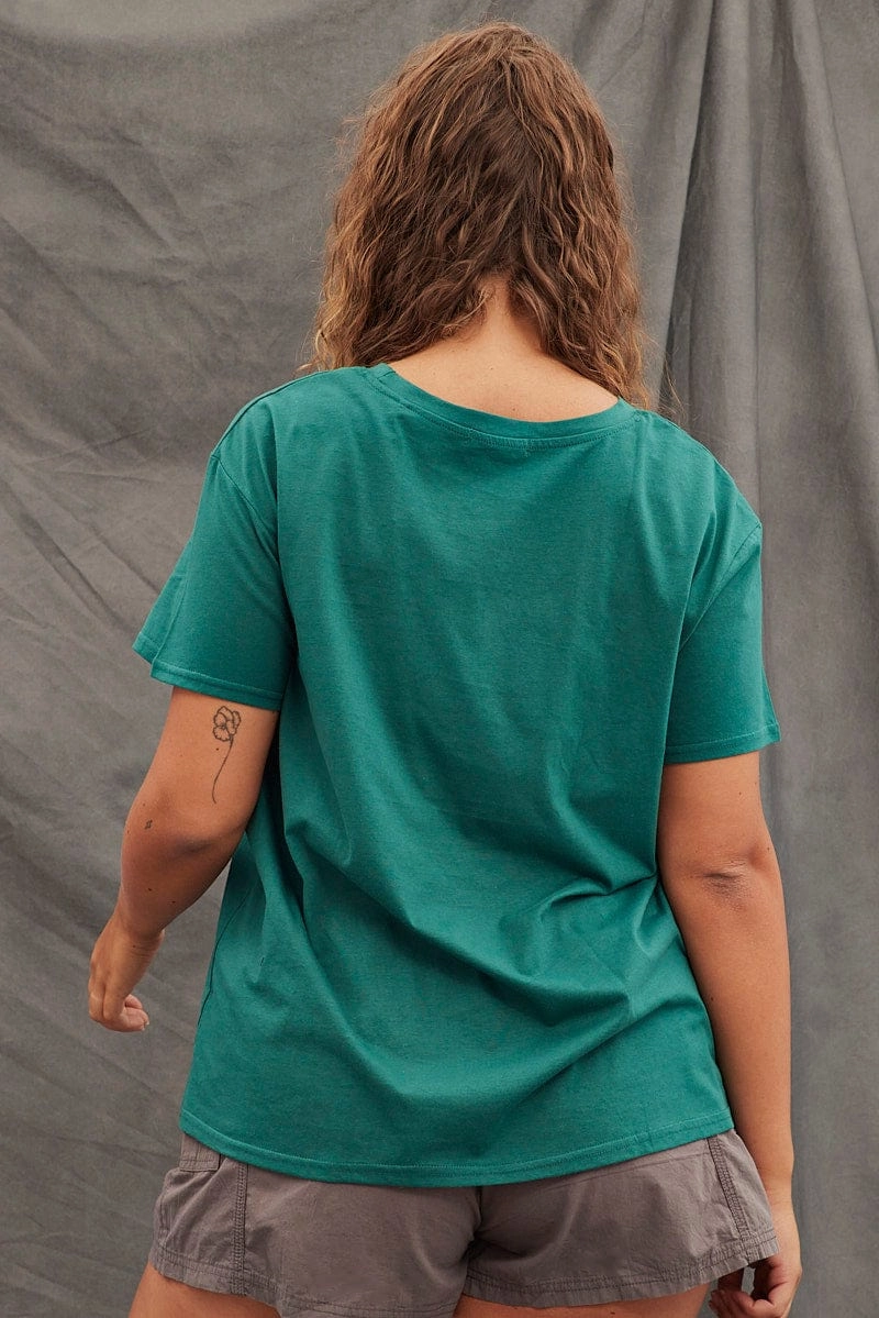 Green Graphic T-shirt Grand Prix Cotton Jersey funky