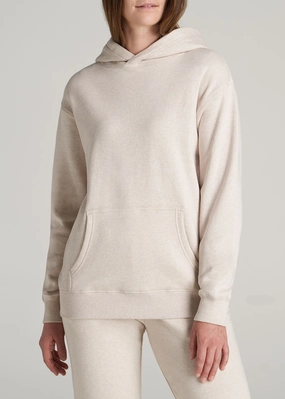 Washable Wearever Fleece Relaxed Fit Women's Tall Hoodie in Oatmeal Mix