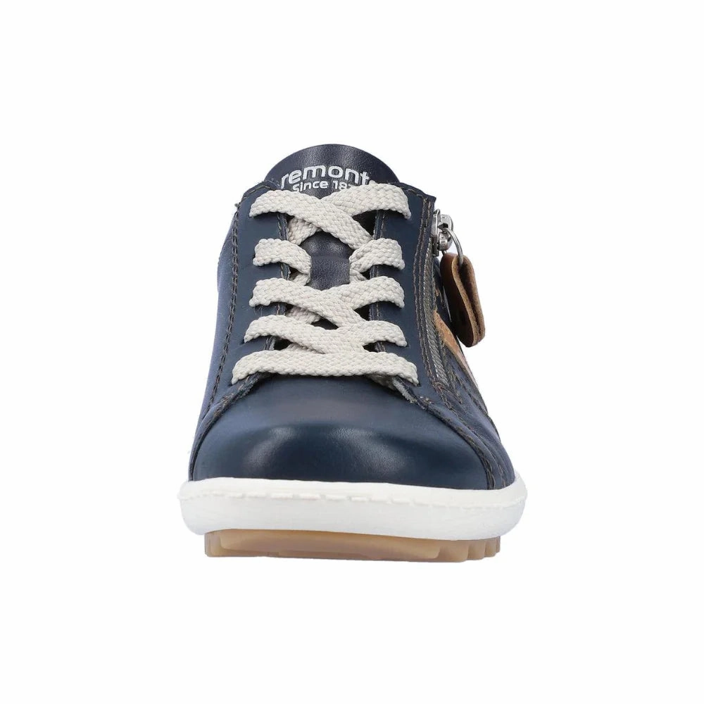 Balanced Walk Carefree Fit Women's Remonte by Rieker LIV Sneaker - Atlantis/Bisquit/Pazifik