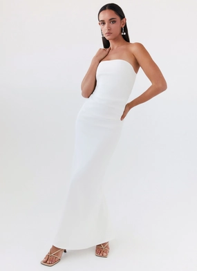 Danielle Strapless Maxi Dress - White Polished Layer