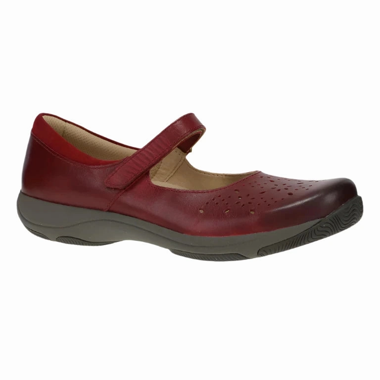 Effortless Look Dansko Stacy Mary Jane Clog - Red Waxy Burnished