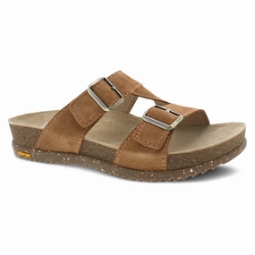 Padded collar Suede Dansko Woman's Dayna Sandal - Tan
