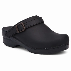 Dansko Women's Ingrid Clog - Black Oiled Breathable   lining