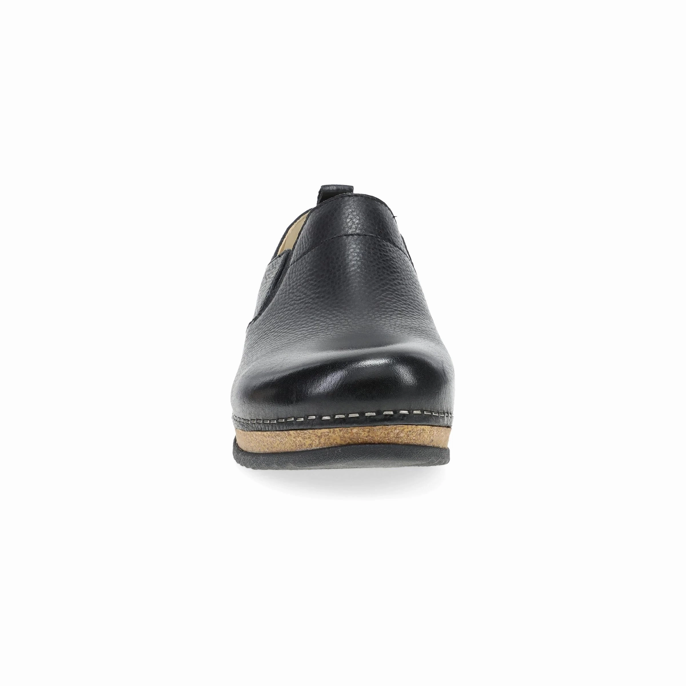 Dansko Women's Meara Slip-On Clog - Black Waxy Milled Compact Style