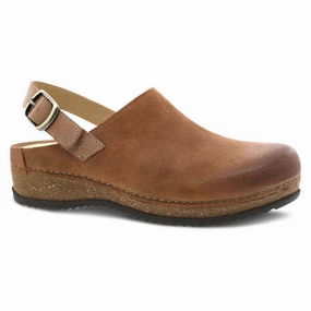 Dansko Women's Merrin Clog - Tan Flat Heel Scratch Resistant Toe