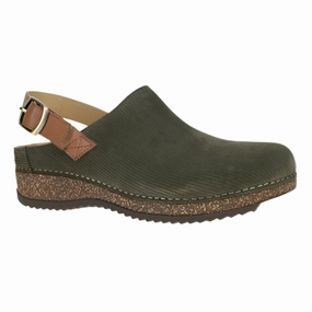 Dansko Women's Merrin Mule - Olive Embossed Suede Fresh Steps Club Jog