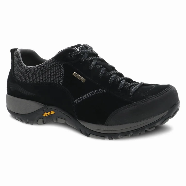 Dansko Women's Paisley Waterproof Sneaker (Wide) - Black Fun Hike Ultra Soft Collar Padding
