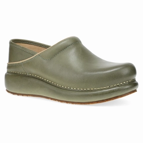 Time Saver Dansko Women's Platform Pro Nubuck Clog - Green Burnished