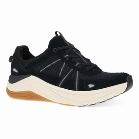 Compact Build Hop Step Dansko Women's Poppy Sneaker - Black Suede