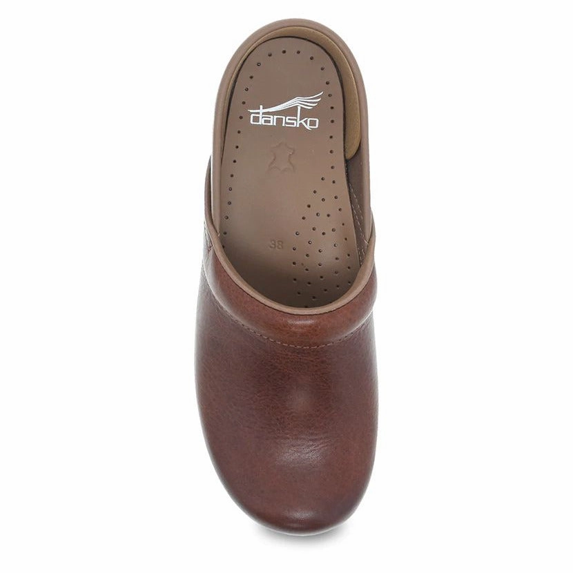 Dansko Women's Professional Full Grain Clog - Saddle Compact Style Slip Grip