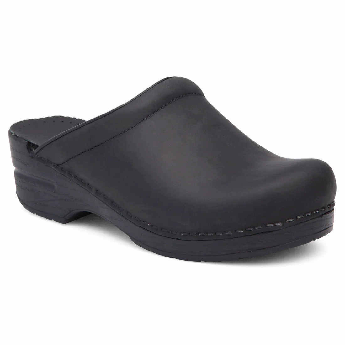 Dansko Women's Sonja Clog - Black Oiled Fit Anytime Fall Travel