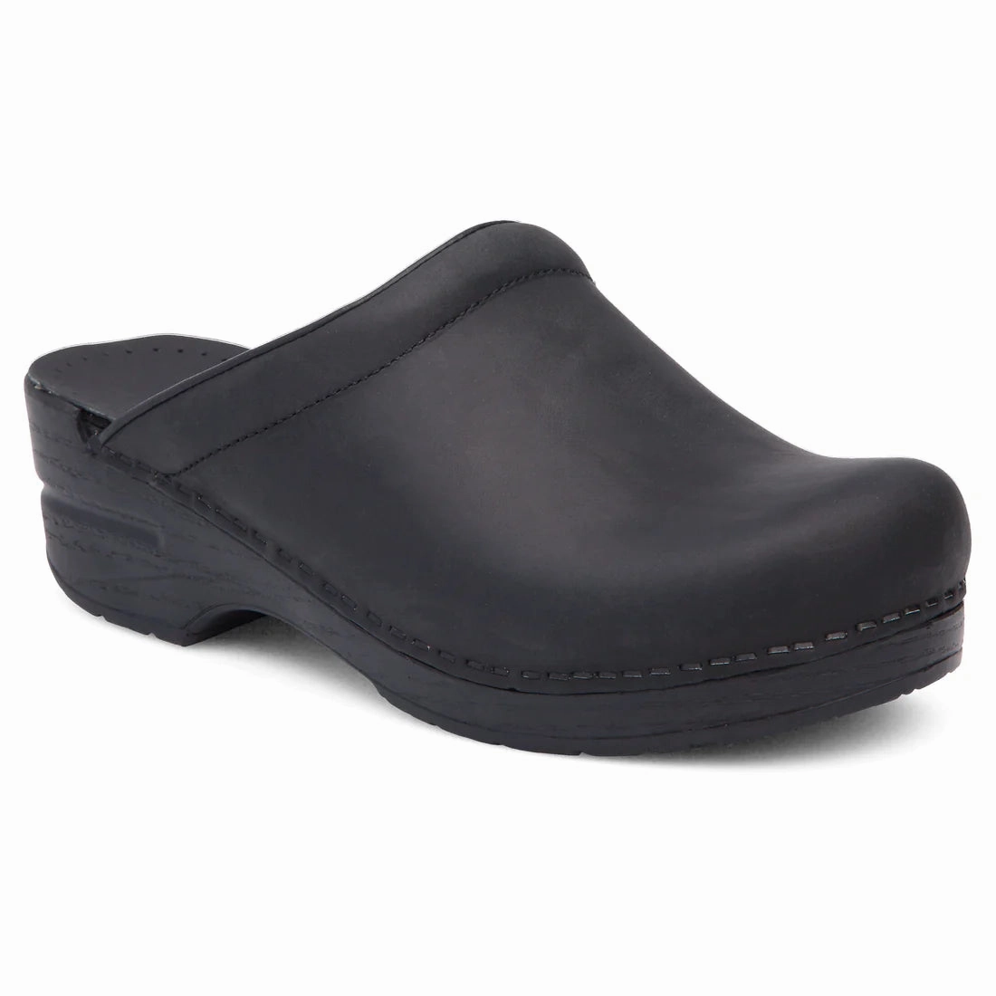 Dansko Women's Sonja Clog - Black Oiled Holiday Style mesh ventilation