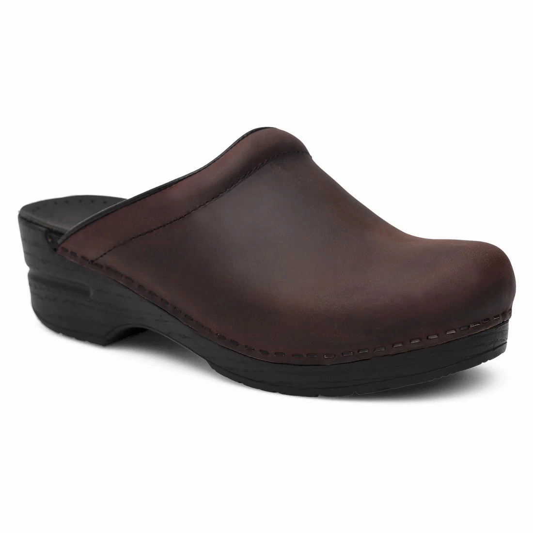 Dansko Women's Sonja Clog - Brown Oiled Cozy Interior Relax Motion