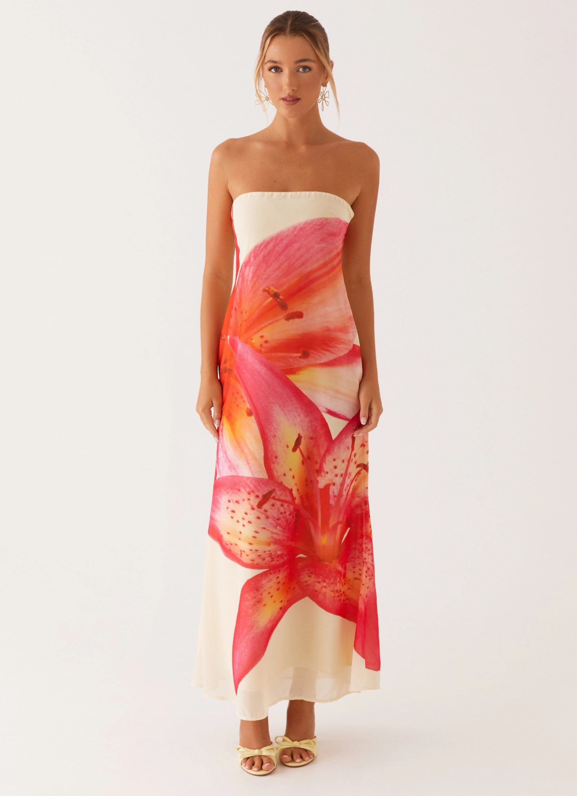Vibrant pattern Cruise-Wear Darcy Maxi Dress - Yellow Floral