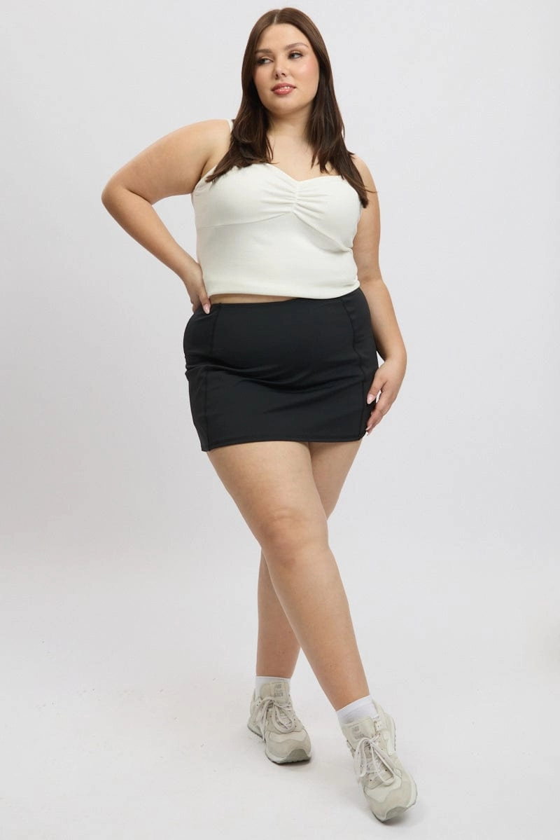 Comfort Innovation Light Comfort Black Front Split Tennis Skort Skirt