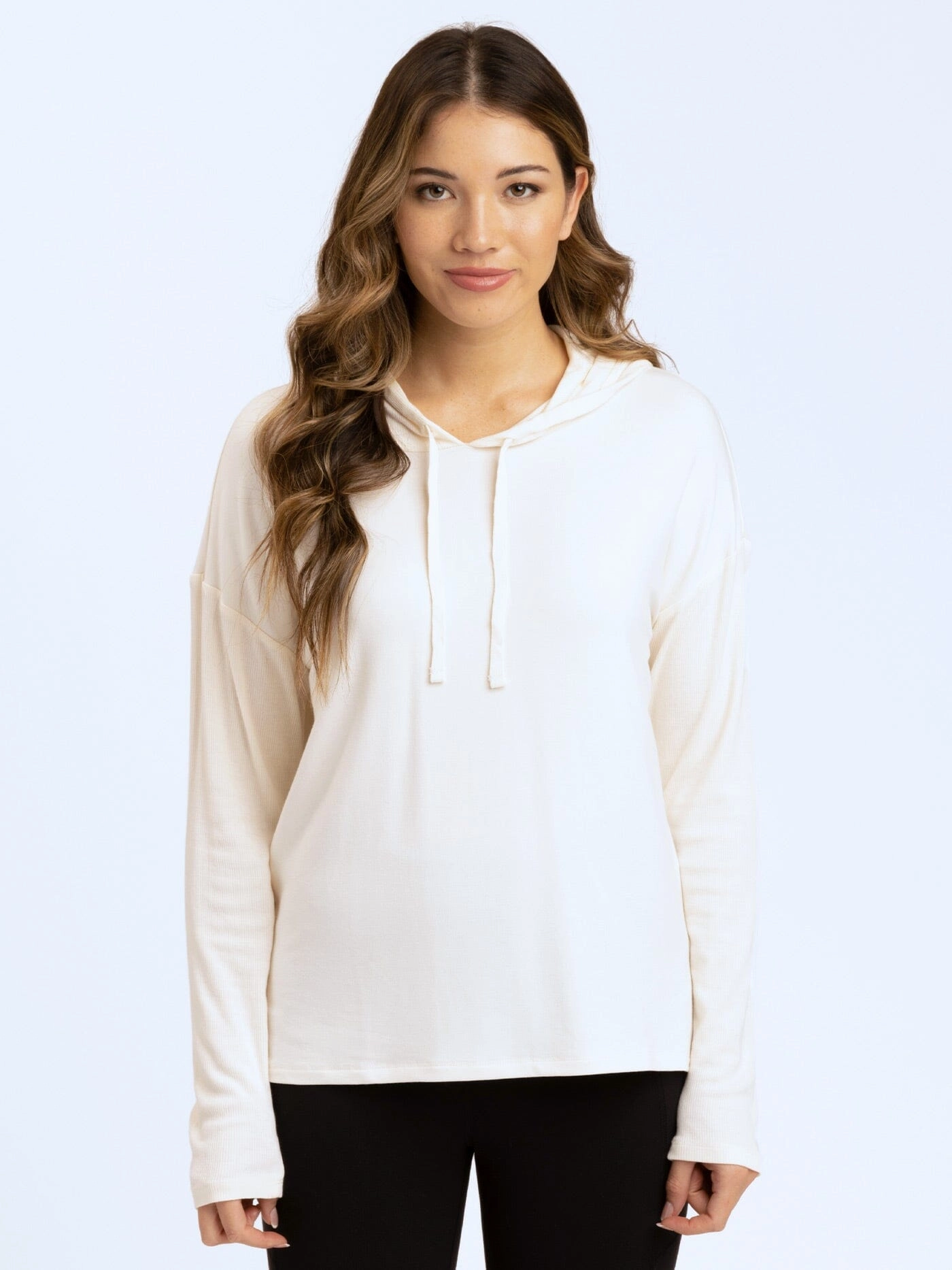 All Weather Piece Polished Casual Daveigh Rib Mix Hoodie