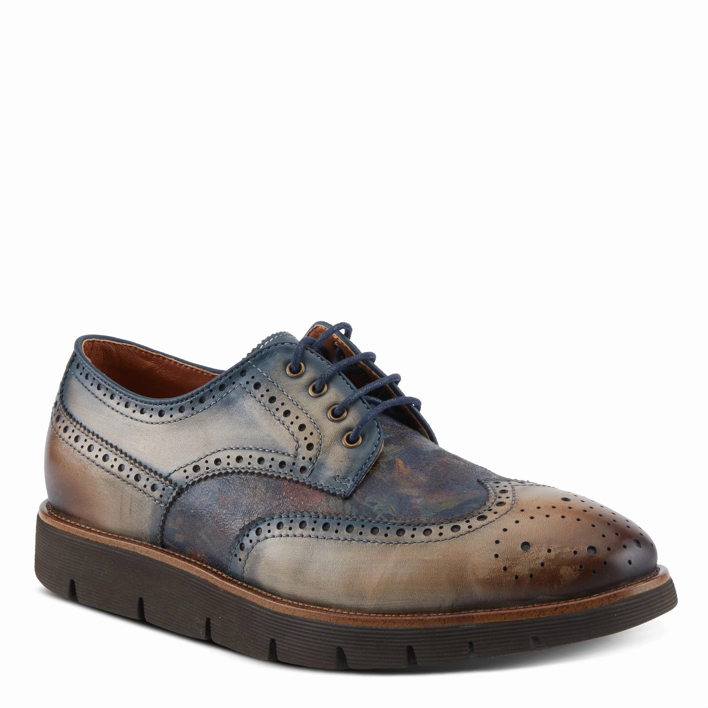 L'Artiste by Spring Step Men's Beaufort Oxford Shoe - Taupe Multi Rain Hike