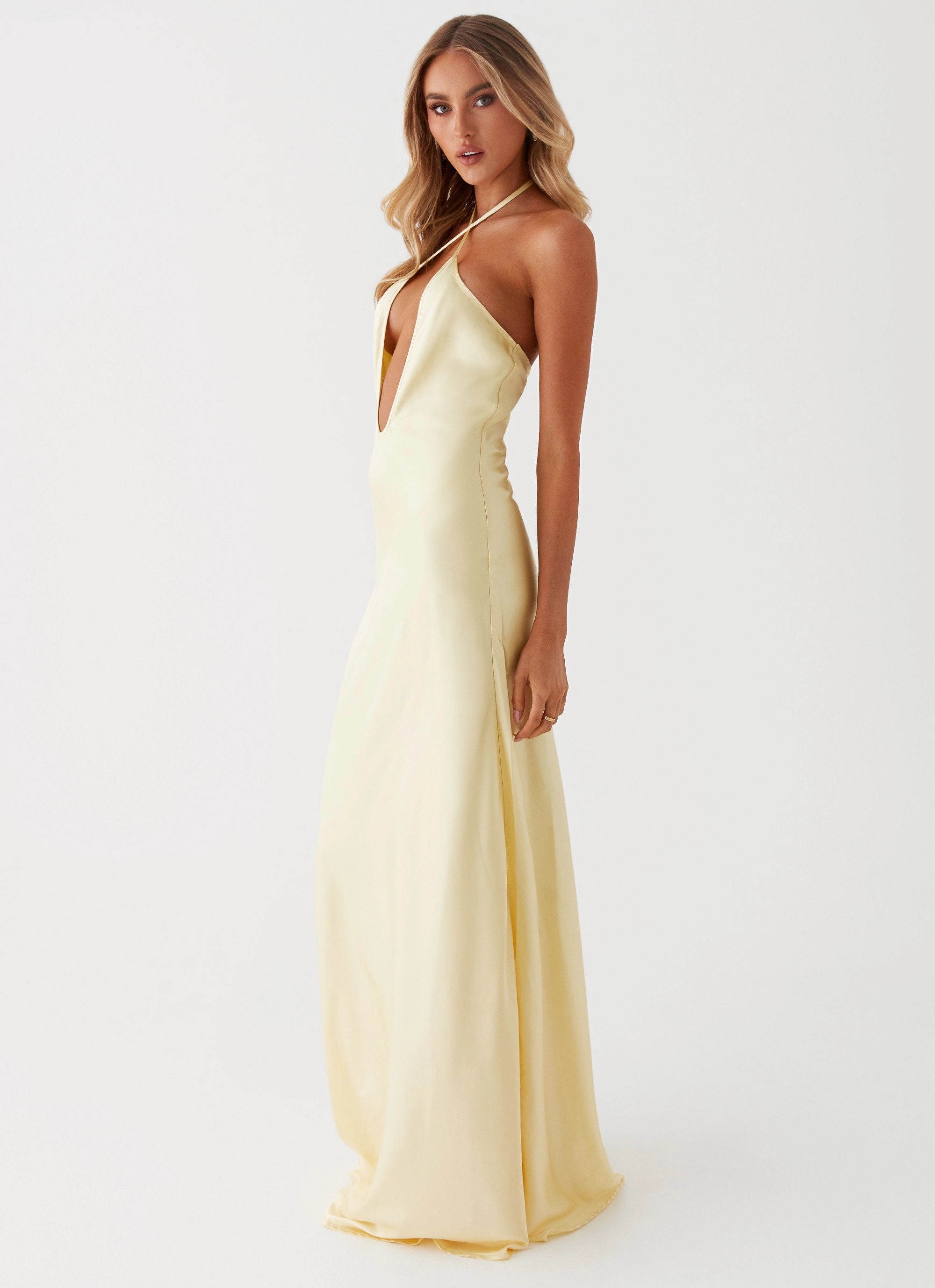 Noir Symphony Maxi Dress - Yellow Soft Appearance