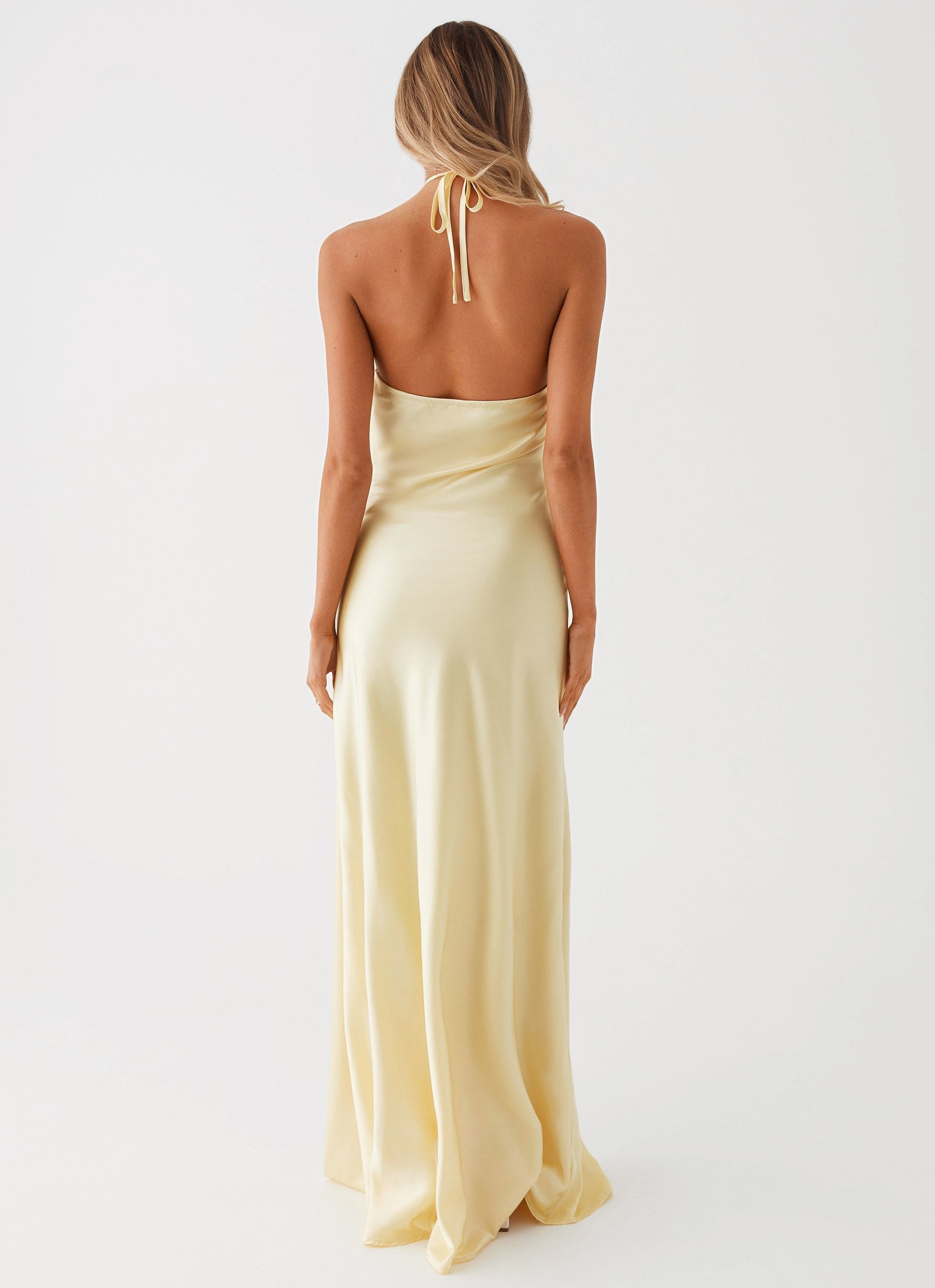 Quilted-Lining Modern Appearance Noir Symphony Maxi Dress - Yellow