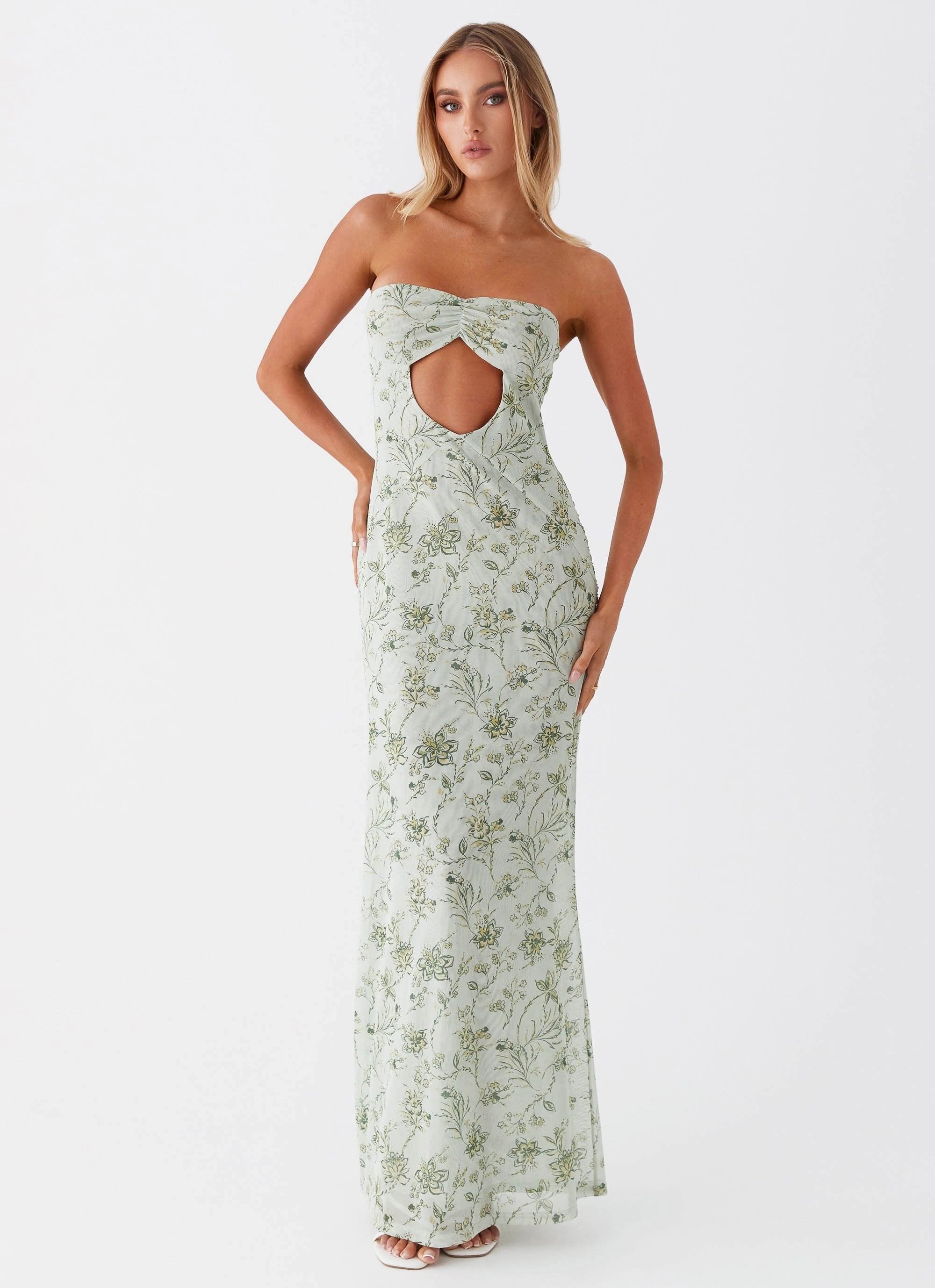 Sleek and Simple Dearest Maxi Dress - Sage Floral