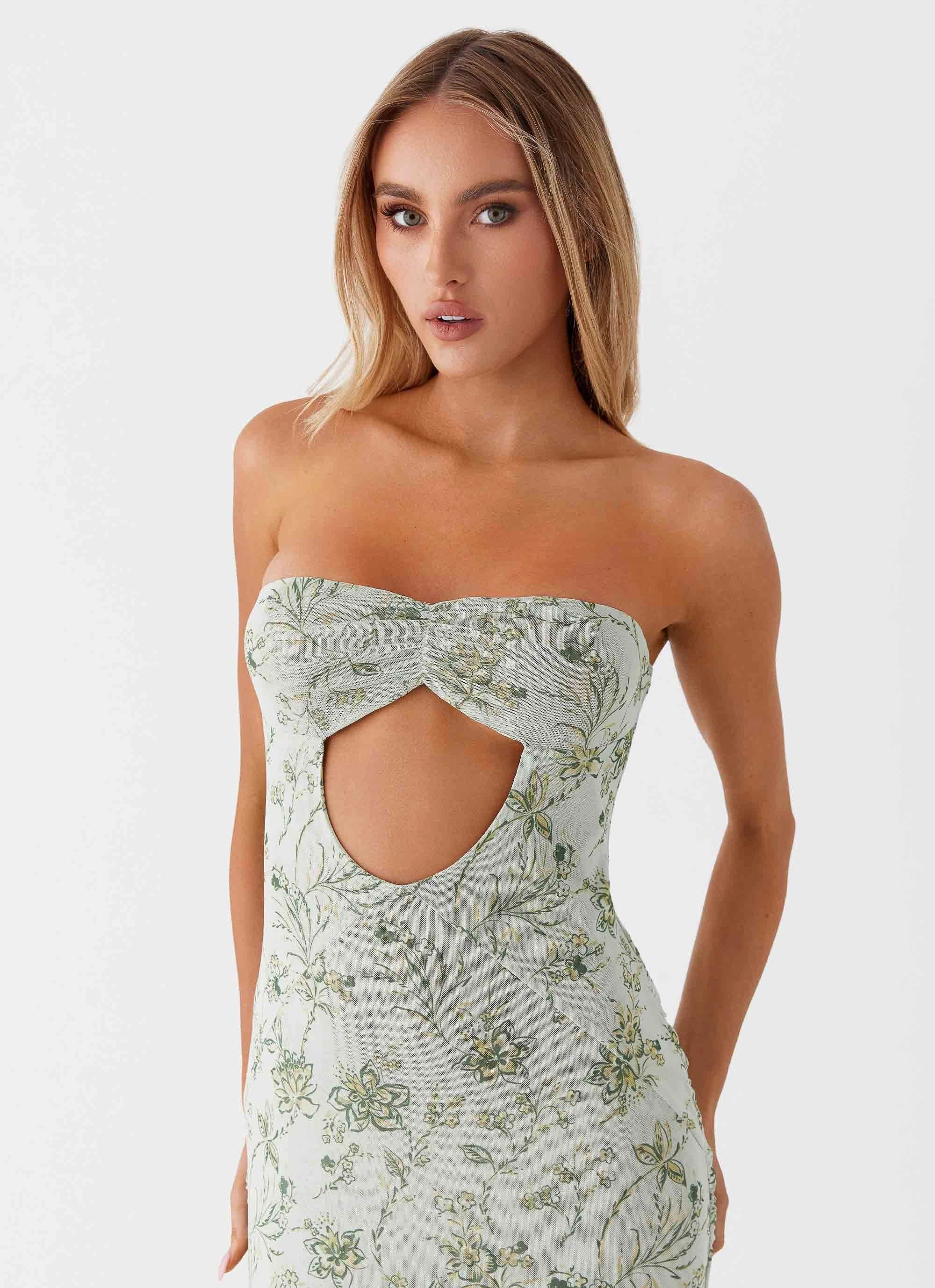 Drape Wave Dearest Maxi Dress - Sage Floral
