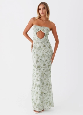 Sleek and Simple Dearest Maxi Dress - Sage Floral