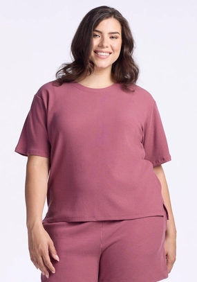 Cool and casual TaglessDesign Delia Ribbed Short Sleeve ? Final Sale Deals! - Powdered Rose