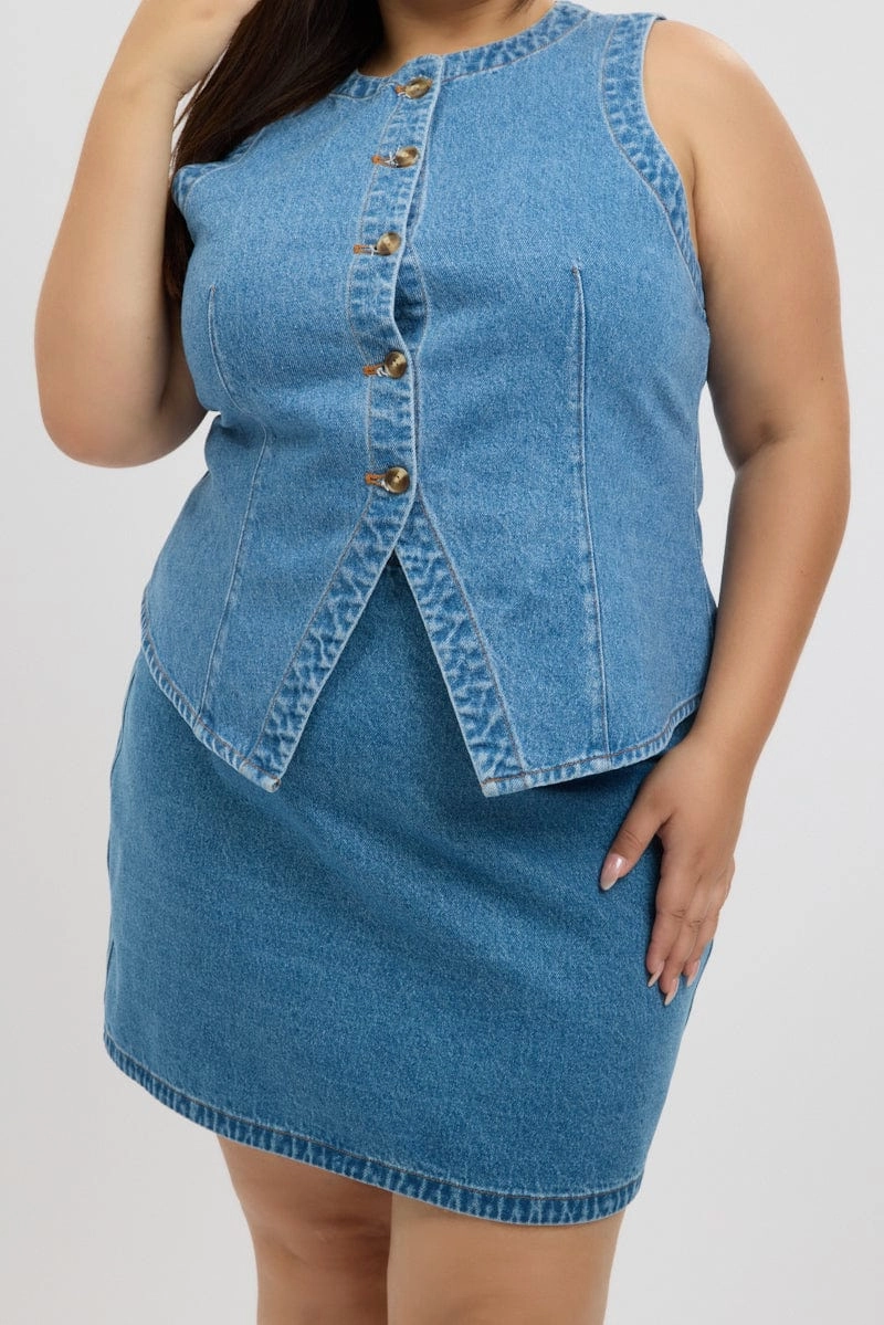 Weekend Ready Bohemian vibe Denim A Line Topstitch Mini Skirt