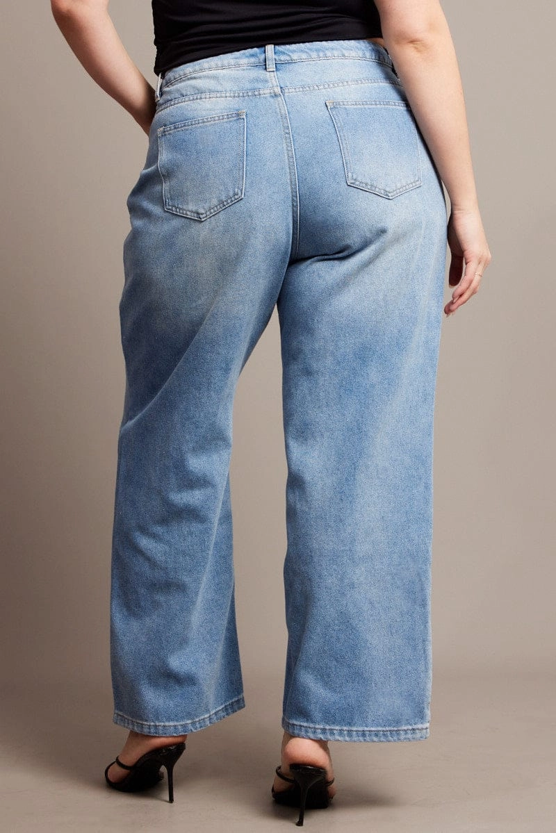 Subtle Look Utility Style Denim Baggy Jeans High Rise