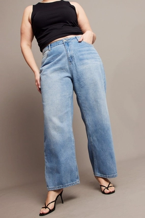 Beach Day Brunch Outfit Elegant Denim Baggy Jeans High Rise