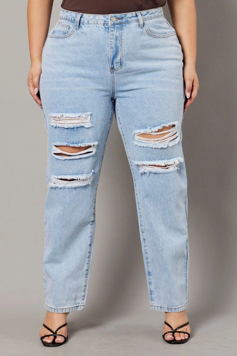 Denim Baggy Jeans High Rise High Rise