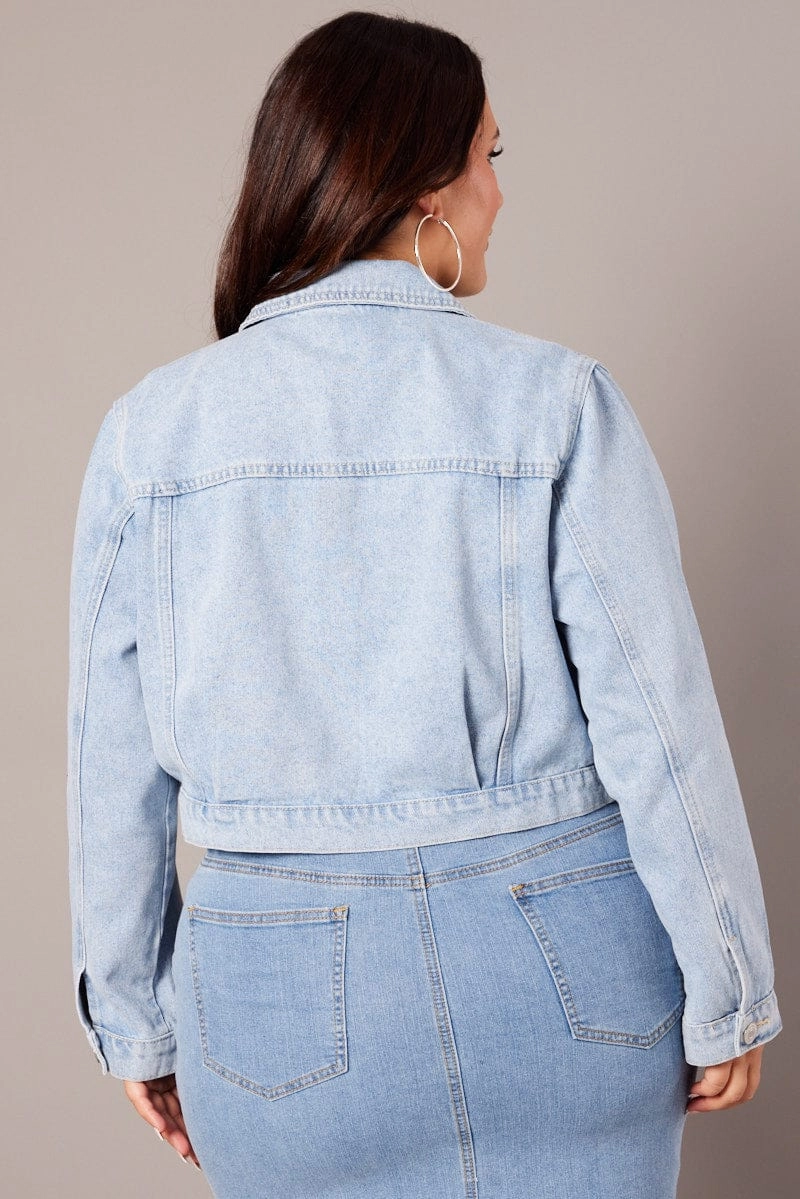Denim Cropped Jacket Day To Day Moisture Managing Layer