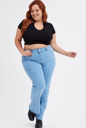 Sophisticated Look Denim Flare Denim Jeans Mid Rise