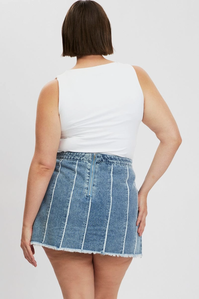 Denim Frayed Denim Mini Skirt Multi Purpose Fabric Fit Choice