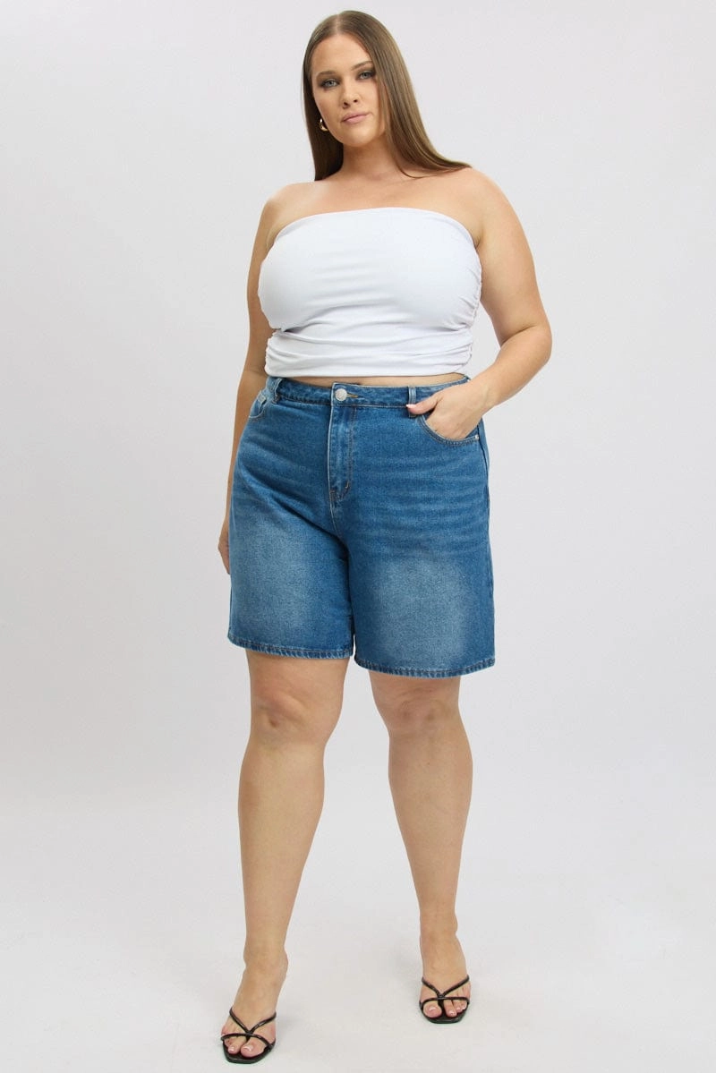Denim Jort Shorts High Rise Weekend Ready