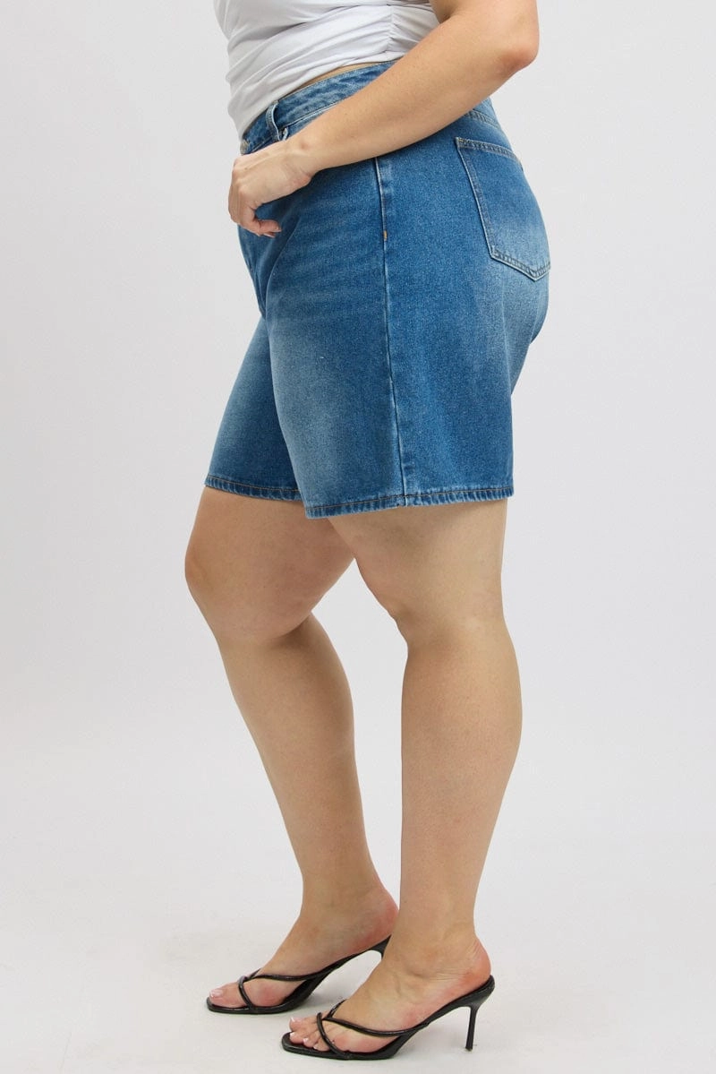 dungarees Subtle Charm Denim Jort Shorts High Rise