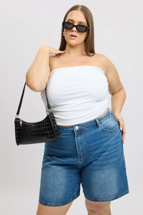 outdoor concert style Denim Jort Shorts High Rise