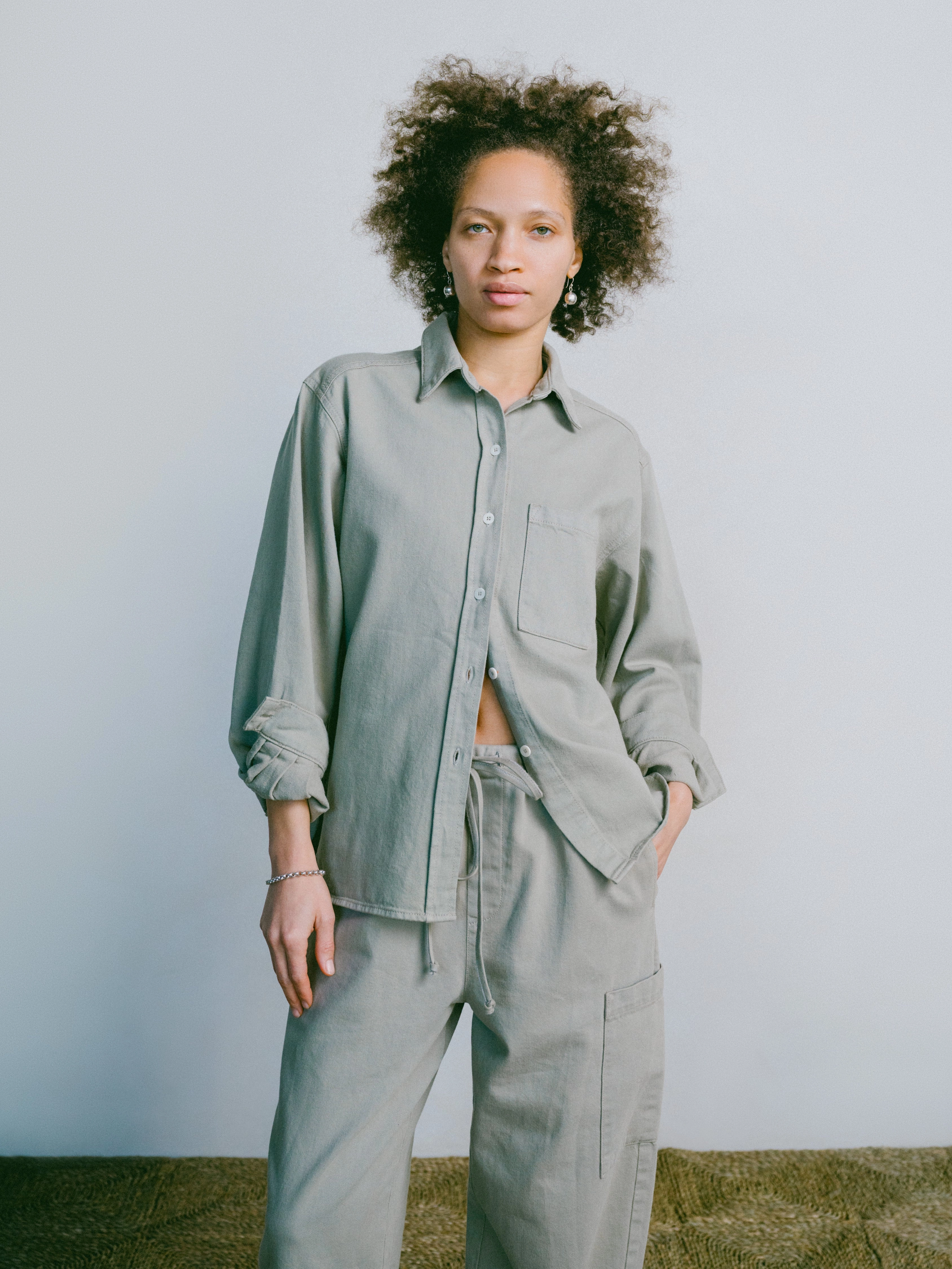 Denim Marcie Shirt, Broken Twill, Oregano Warm Layers
