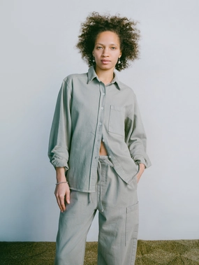 Denim Marcie Shirt, Broken Twill, Oregano Warm Layers