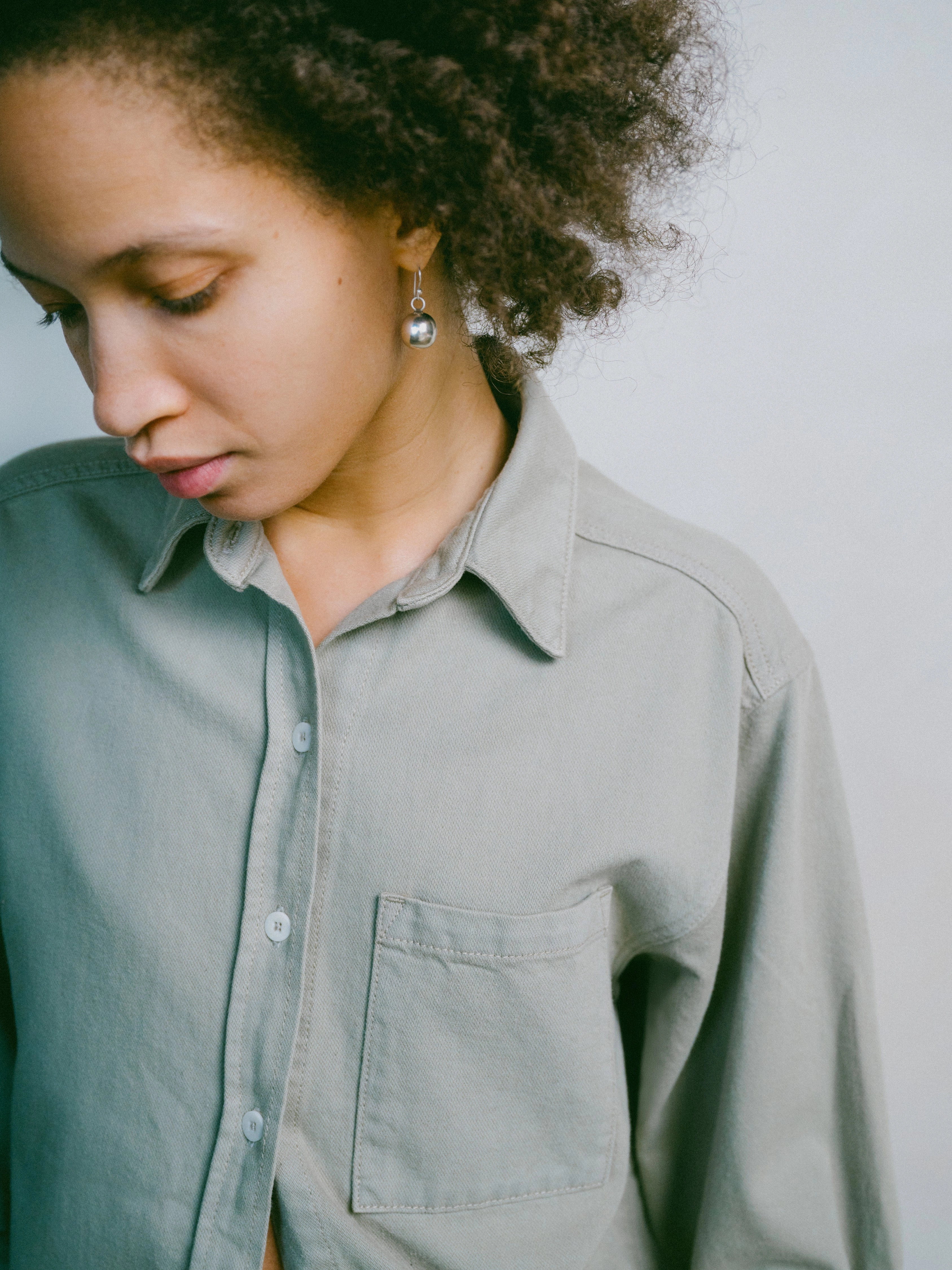Chill Look Moisture wicking Denim Marcie Shirt, Broken Twill, Oregano