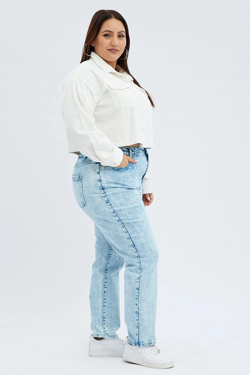 Luxury Textured Denim Mom Denim Jeans High Rise