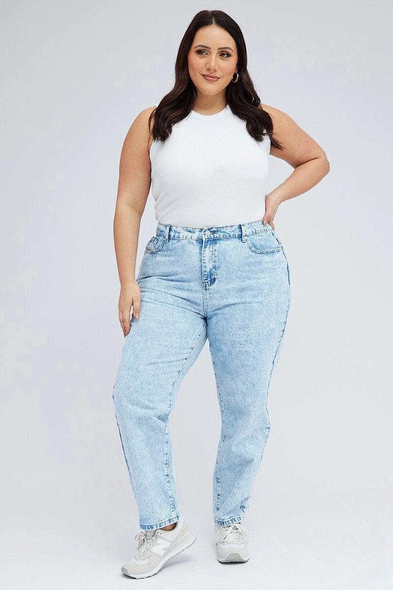 Denim Mom Jeans High Rise Weekend Warrior Smooth