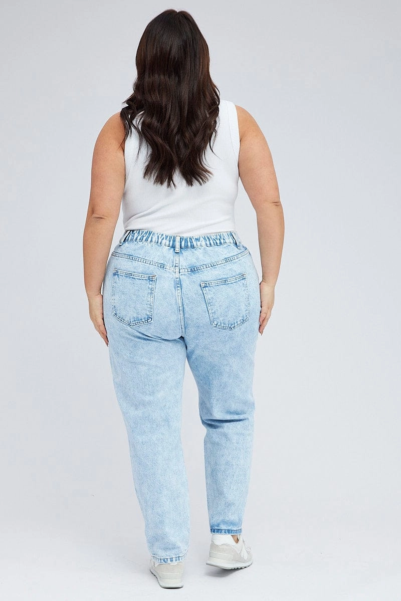 Everyday Comfort Soft Finish Denim Mom Jeans High Rise