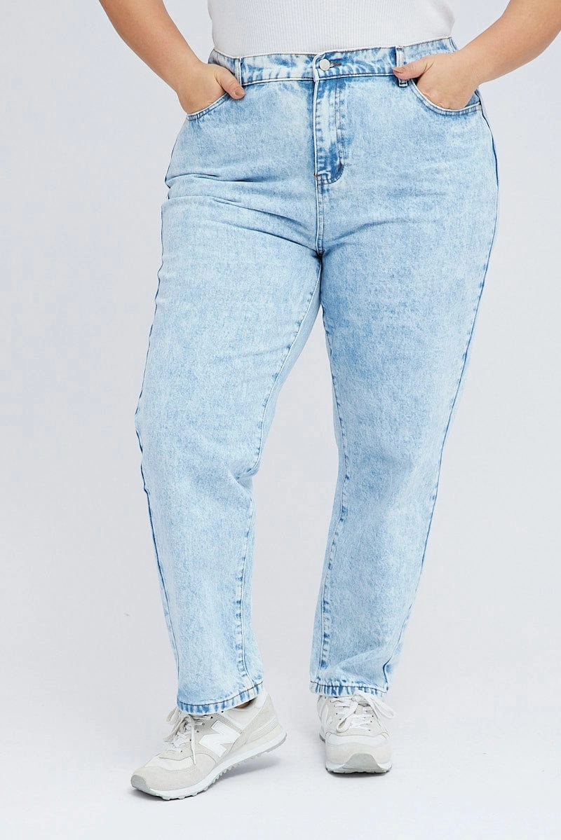 Denim Mom Jeans High Rise Durable Minimalist Style Party Look Night Out Everyday Holiday Vibes