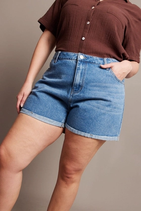 Denim Mom Shorts High Rise dance clothing Anti - odor